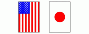 日本国旗と外国旗